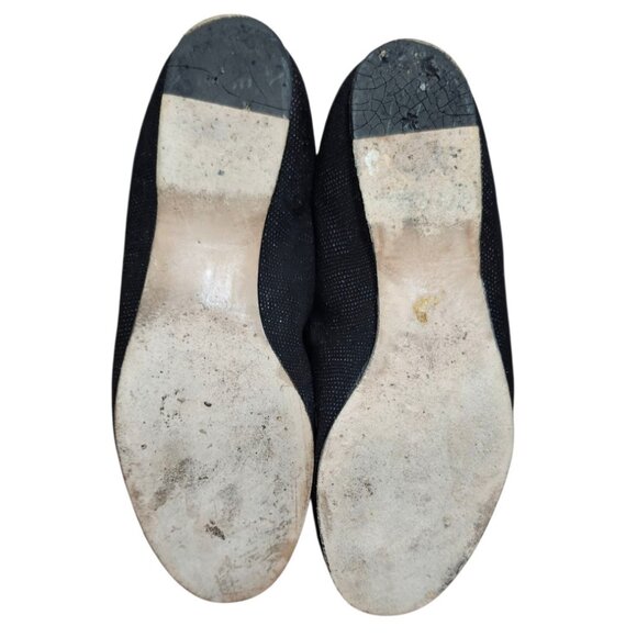 Stuart Weitzman Black Leather & Elastic Ballet Flats Size 8.5 - Picture 10 of 15